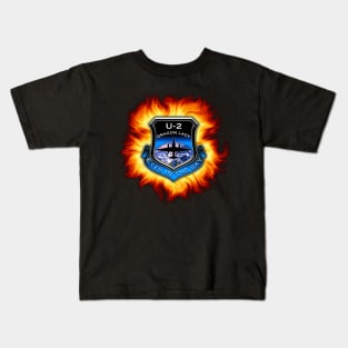 U2 Dragon Lady shield with flames Kids T-Shirt